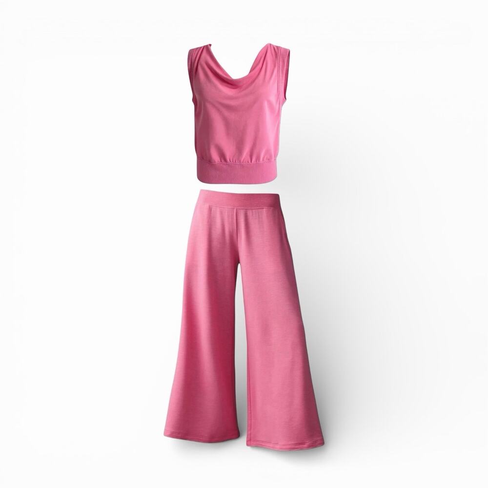 Daily Practice by Anthropologie Cropped Top & Wide Leg Pant Set - M/L